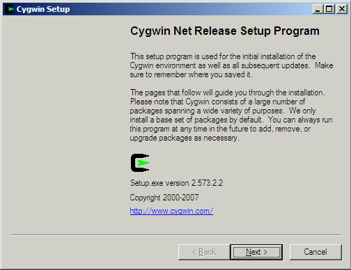 Cygwin Net Release Setup Program